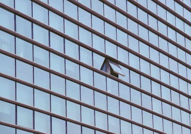 Building with opened window